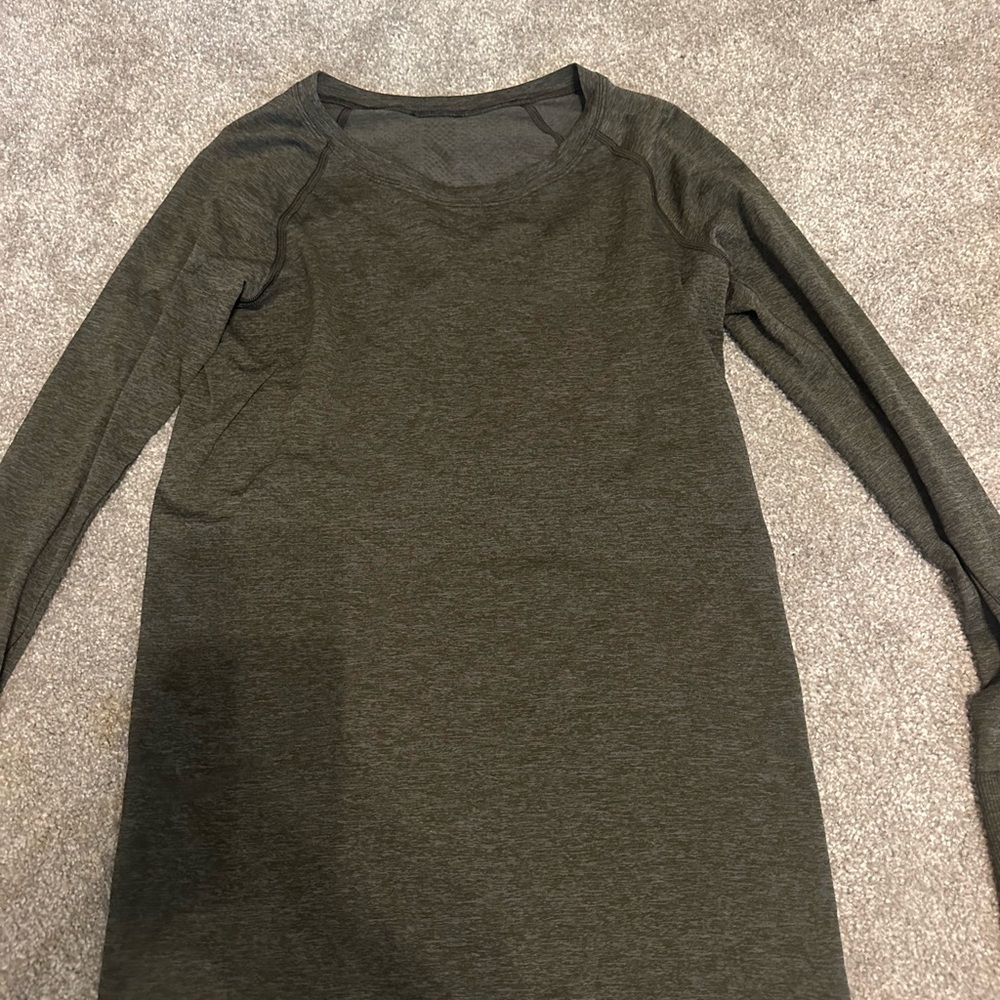 Lululemon Athletica Dark Olive Long Sleeve Top